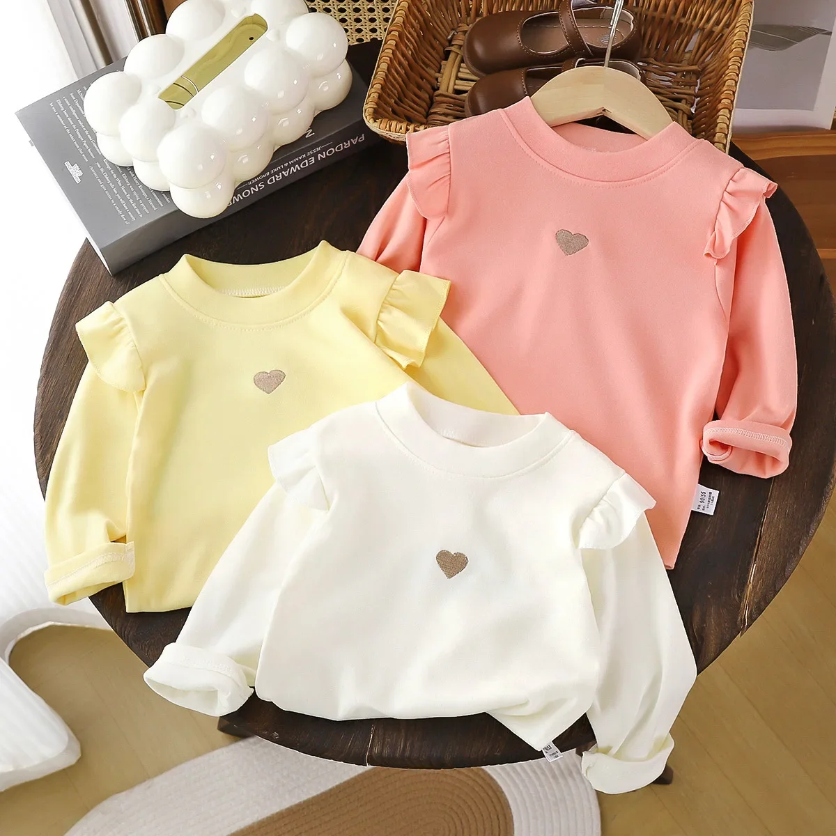 

Autumn Winter Children's Clothing Baby Girls Long Sleeve T Shirts Kids Clothes Toddler Girls Warm Bottoming Shirt Tops 1-10Yrs