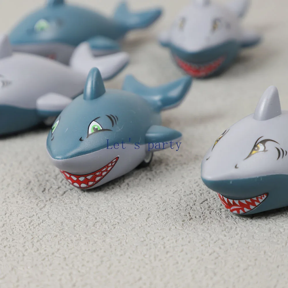 8Pcs Cartoon Ocean Shark Theme Pull Back Cars for Birthday Party Favors Back To School Gifts Goodie Bag Pinata Fillers