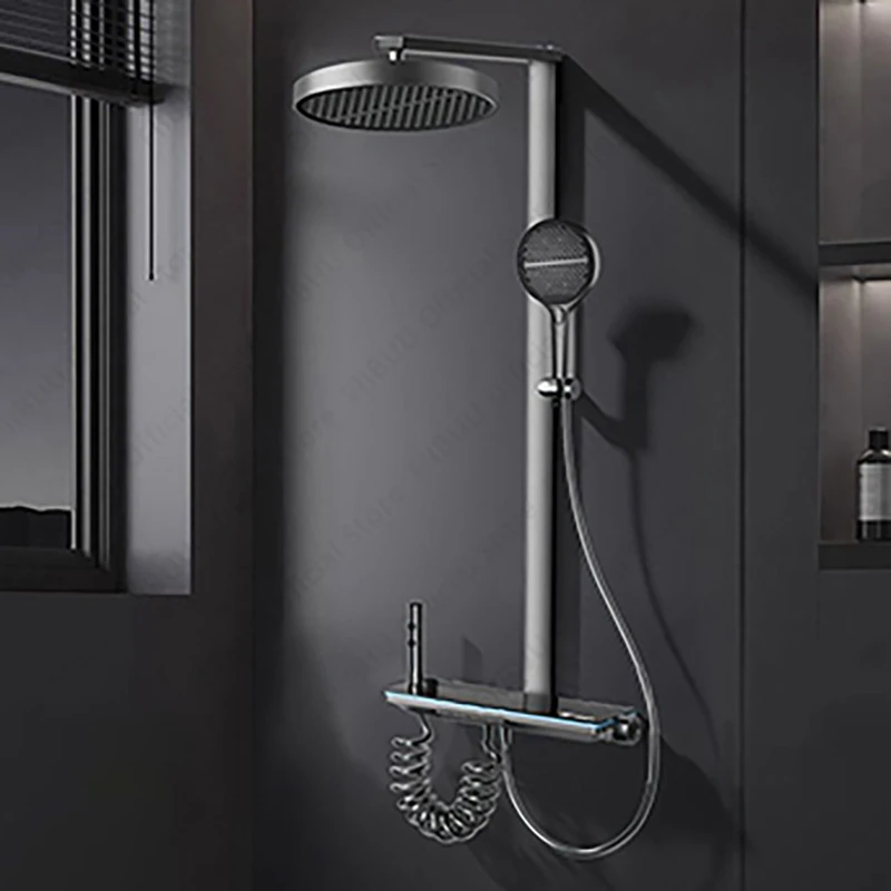 

Water Massage Shower Set Digital Display Shower System Handheld Shower Head Combo Home Hotel Filter Nozzle Bathroom Accessories