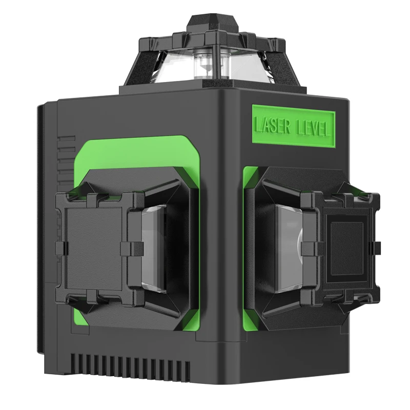 Industrial Grade 3D Laser Level 12 Line Green Beam 360 Degree Horizontal Vertical Self-Leveling Rotary Lithium Battery Power