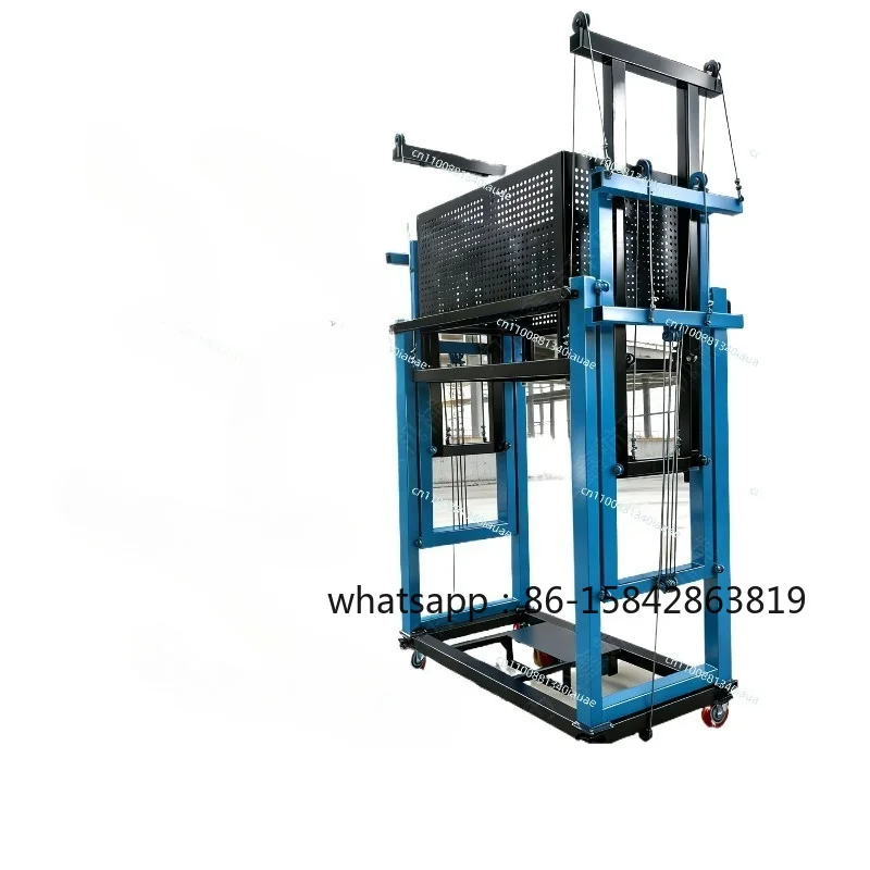 Foldable Electric Lifting Platform, Remote Control Mobile Scaffold Hoist for Indoor Outdoor Decoration