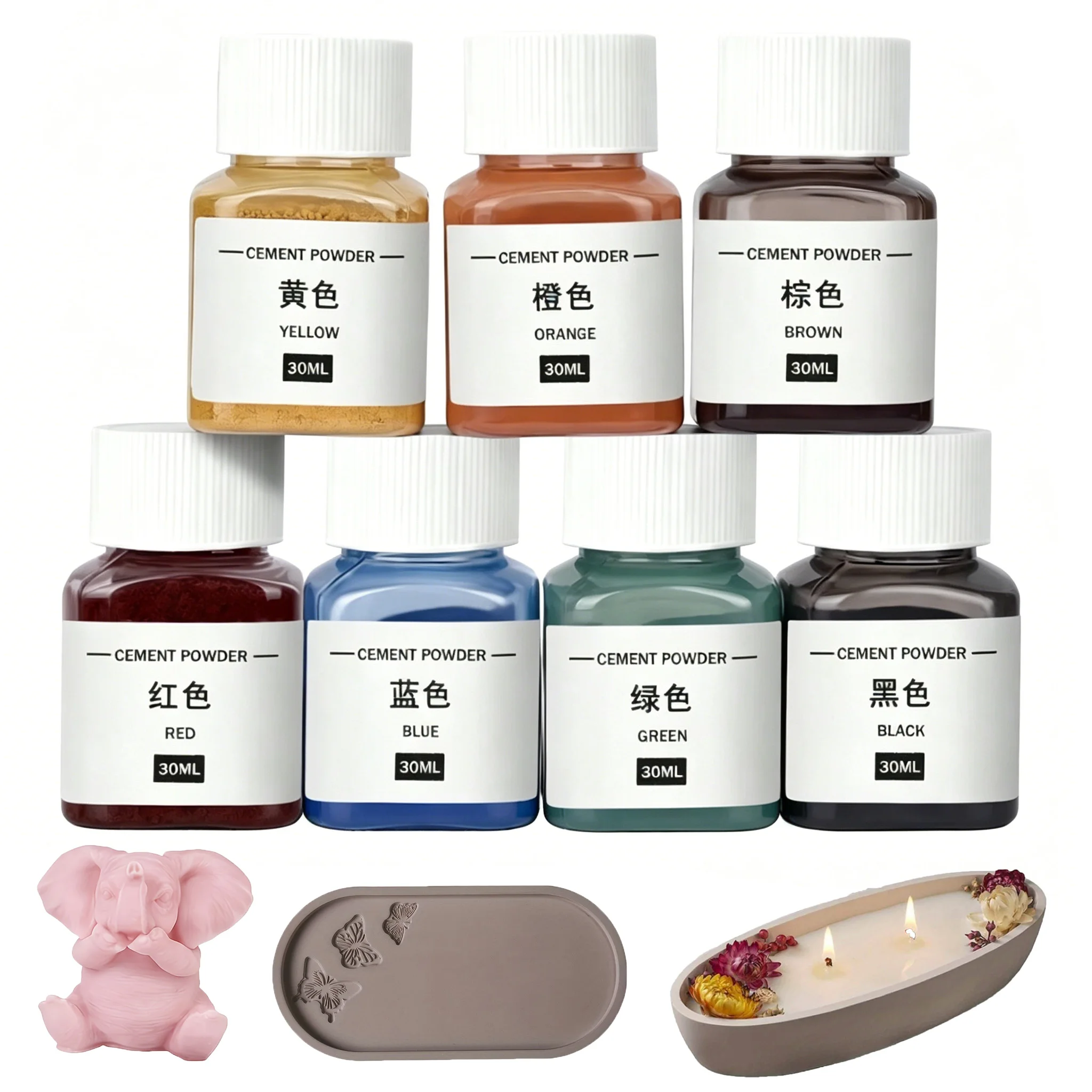 1 Pcs 30ml Gypsum Cement Coloring Planter Pigment Gypsum Powder Color Concentrate Concrete Cement Plaster Mold DIY Making