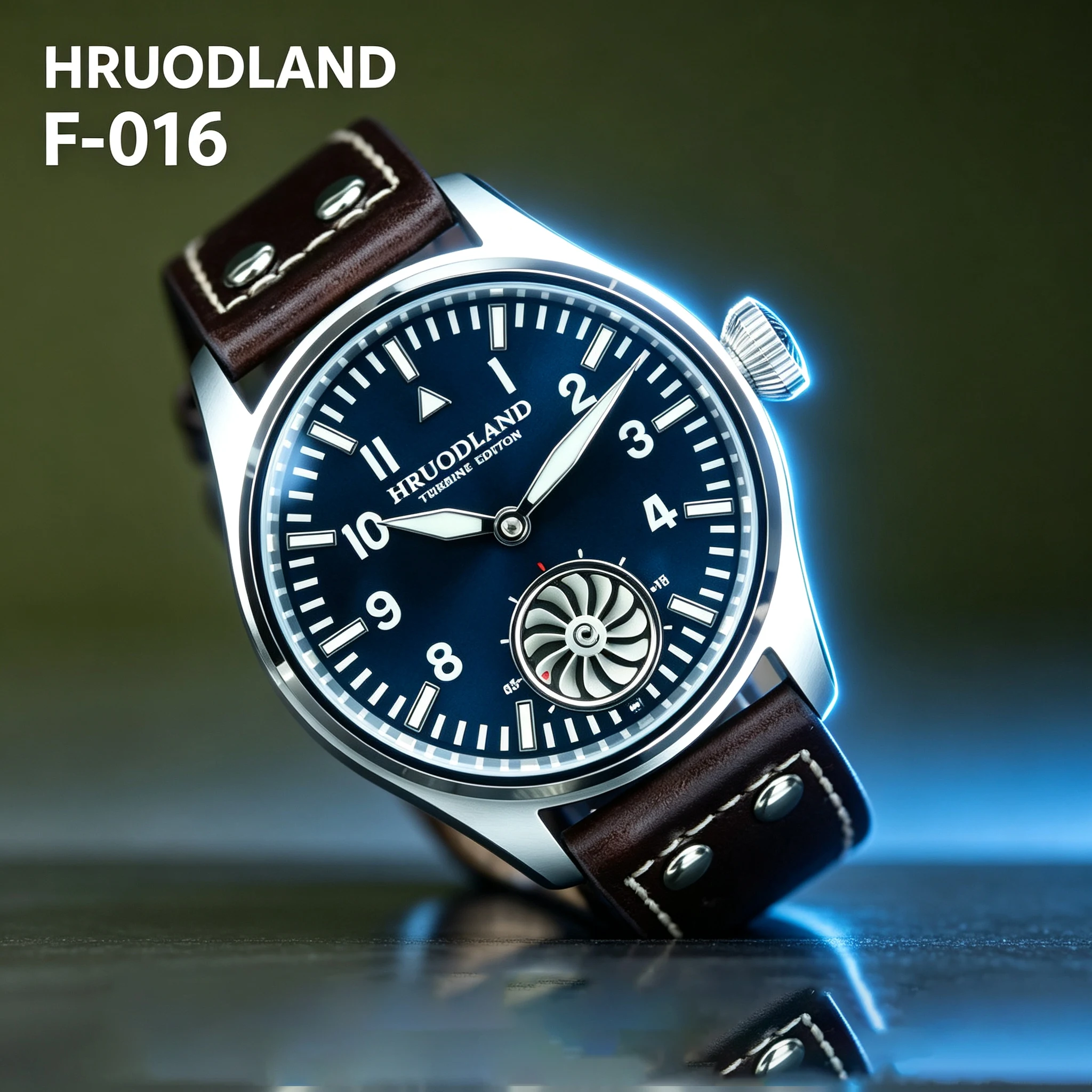 Hruodland New Top Pilot Mechanical Men Watch BGW-9 Luminous Sapphire Glass Crystal Frosted Dial Leather Reloj Hombre For Man