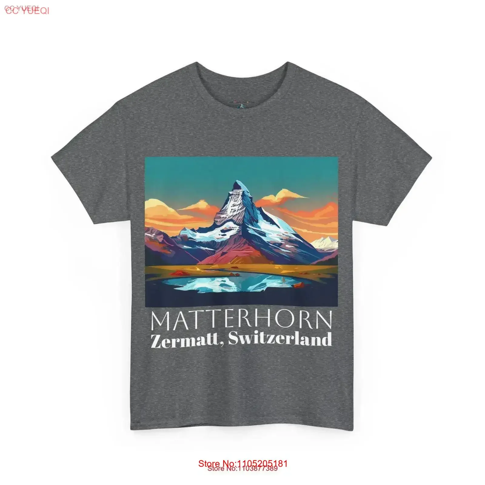 Matterhorn Zermatt Switzerland Design 1 Heavy Cotton T Shirt vintage Washed Comfortable Soft graphic Top For Everyday Wear