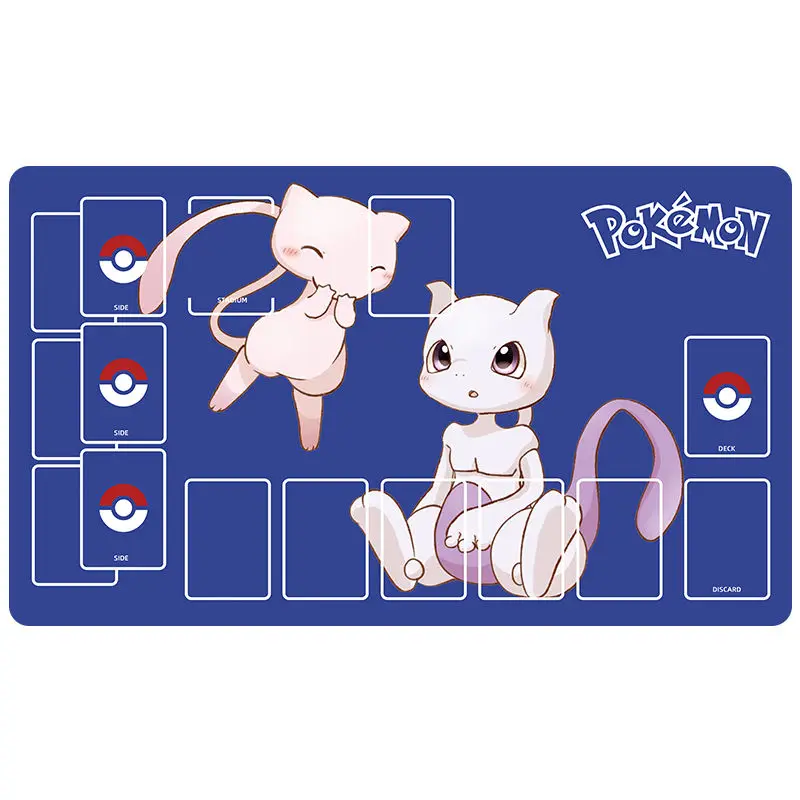 Estera de mesa de juego antideslizante de Anime Pokemon PTCG Mew Mewtwo, tarjeta de batalla de juego dedicada, tarjeta de colección de Anime, juguete de regalo