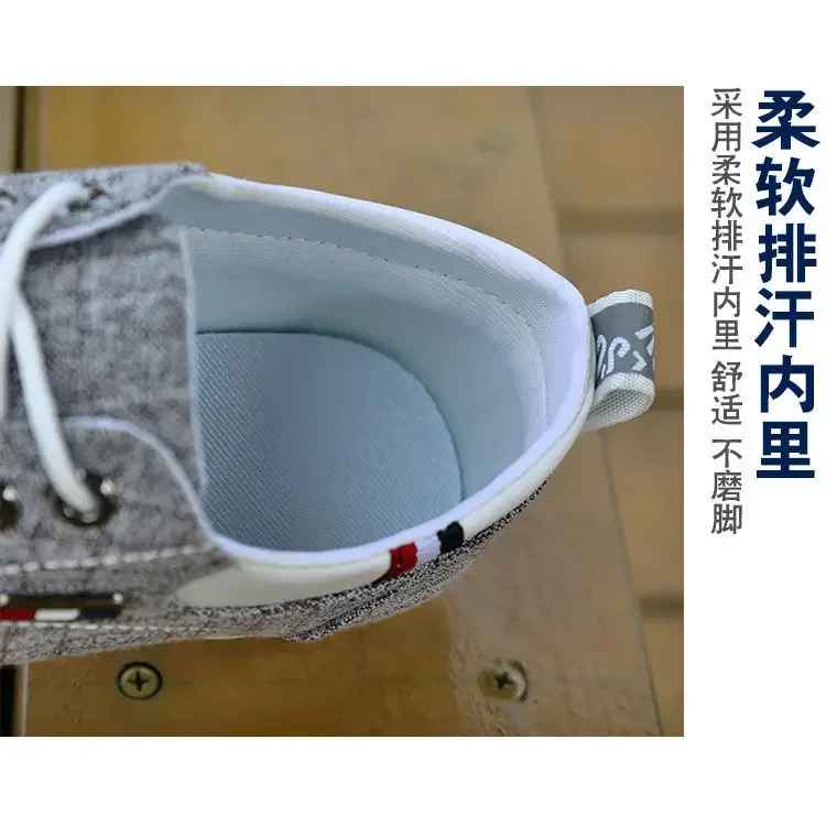 Venda quente outono linho superior respirável sapatos de lona plana masculina casual velho pequim sapatos de pano para homens sandálias em oferta