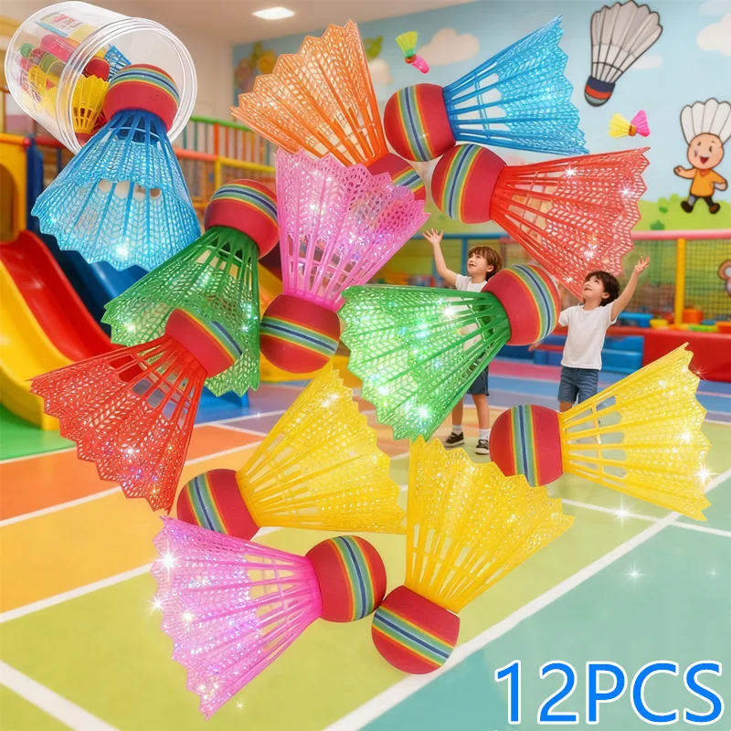 

2026 NEW Rainbow Training Badminton 12 PCS, EVA Head & Nylon for Sport Game, Colorful Shuttlecocks with Professional Performance