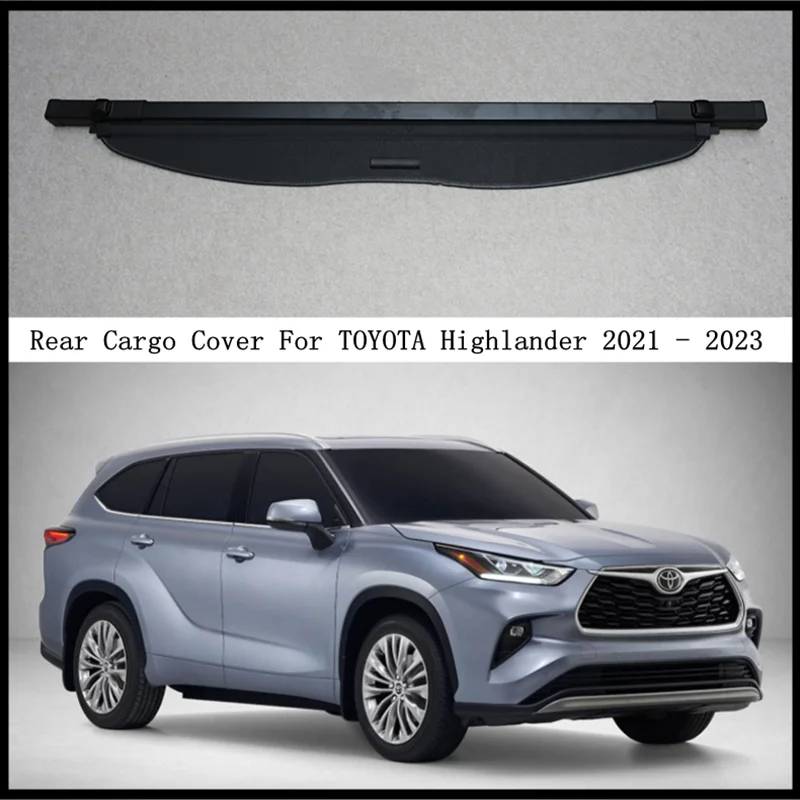 

Rear Cargo Cover For TOYOTA Highlander 2021 2022 2023 2024 Privacy Trunk Screen Security Shield Shade Modification Parts