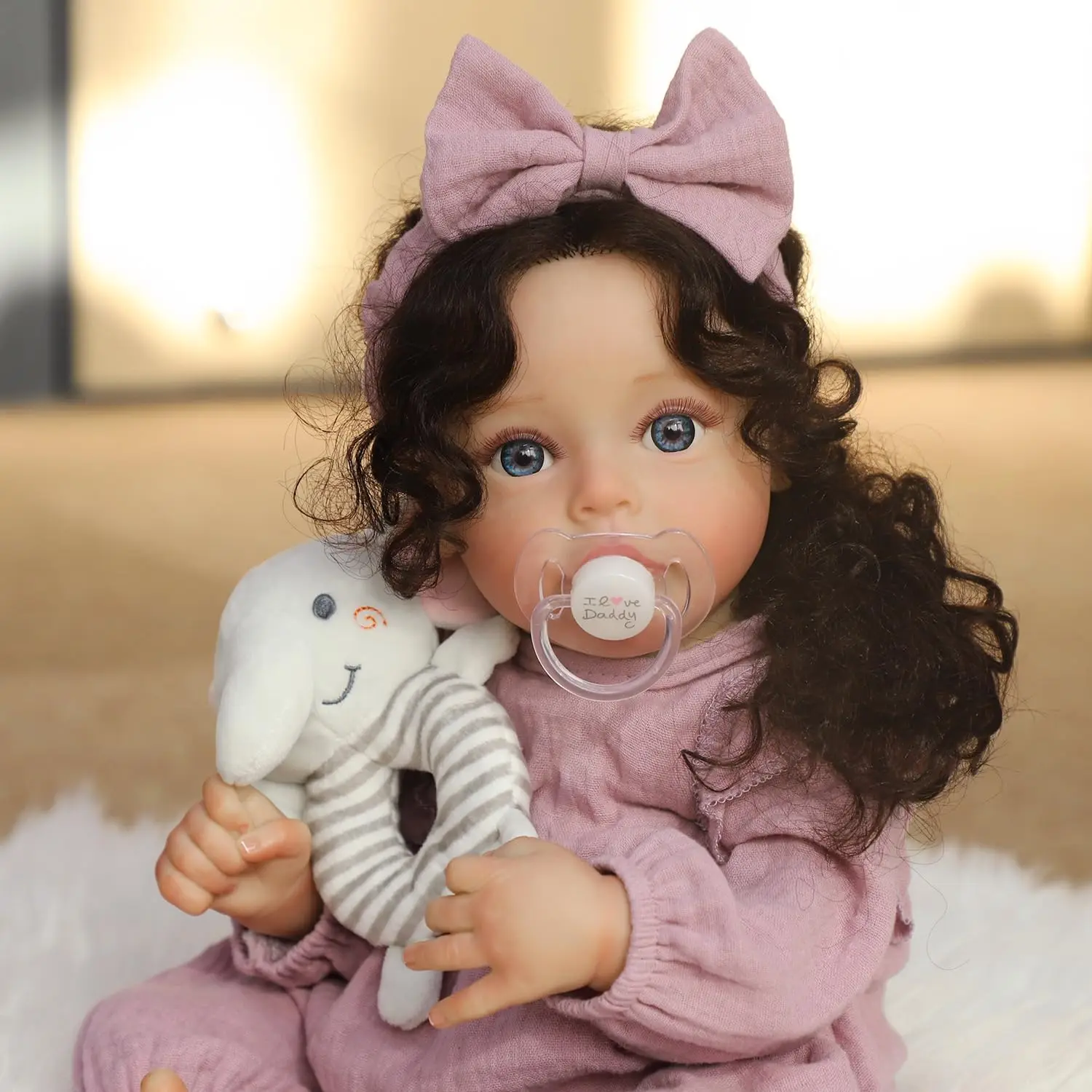

22" Realistic Reborn Baby Doll Soft Cloth Body - Pink Floral Design, Vinyl Material, Perfect for Kids Ages 3+ - Ideal for Imaginative Play & Collecting, Baby Dolls for Girls, Collectible Doll, Fantasy Theme, Detailed Craftsmanship