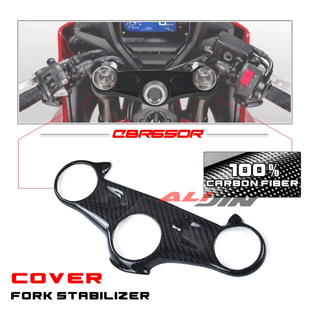 

100% Real Dry Carbon Fiber Fairing For HONDA CBR650R CB650R 19-23 Fork End Triple Tree Top Clamp Steering Pad Cover Protector