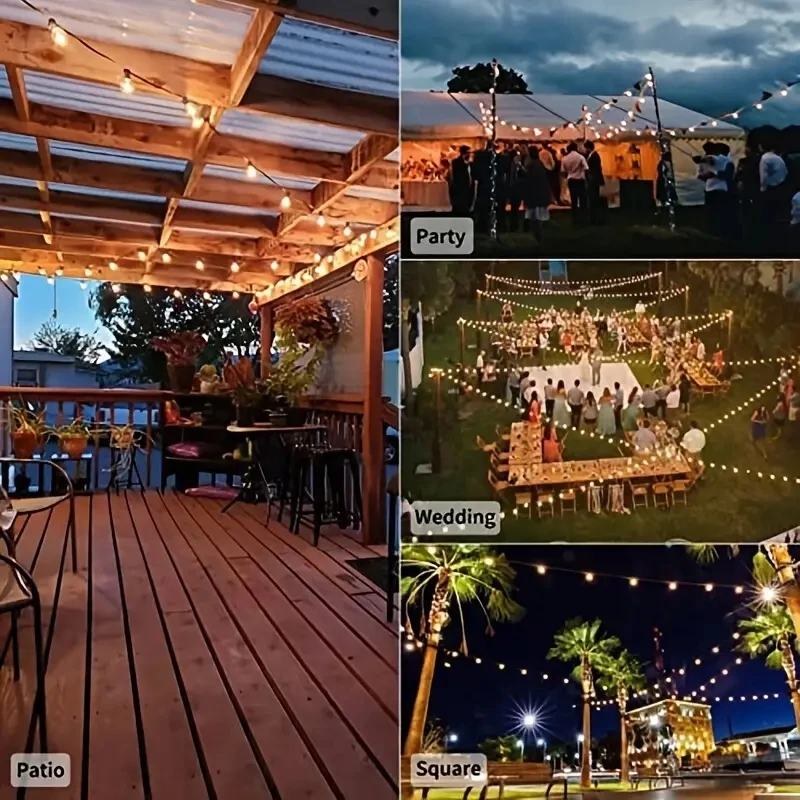 1pc LED Ball Shaped Light String For Outdoor Camping Canopy Tent Garden Decorative Lights Accessories Christmas Decorations