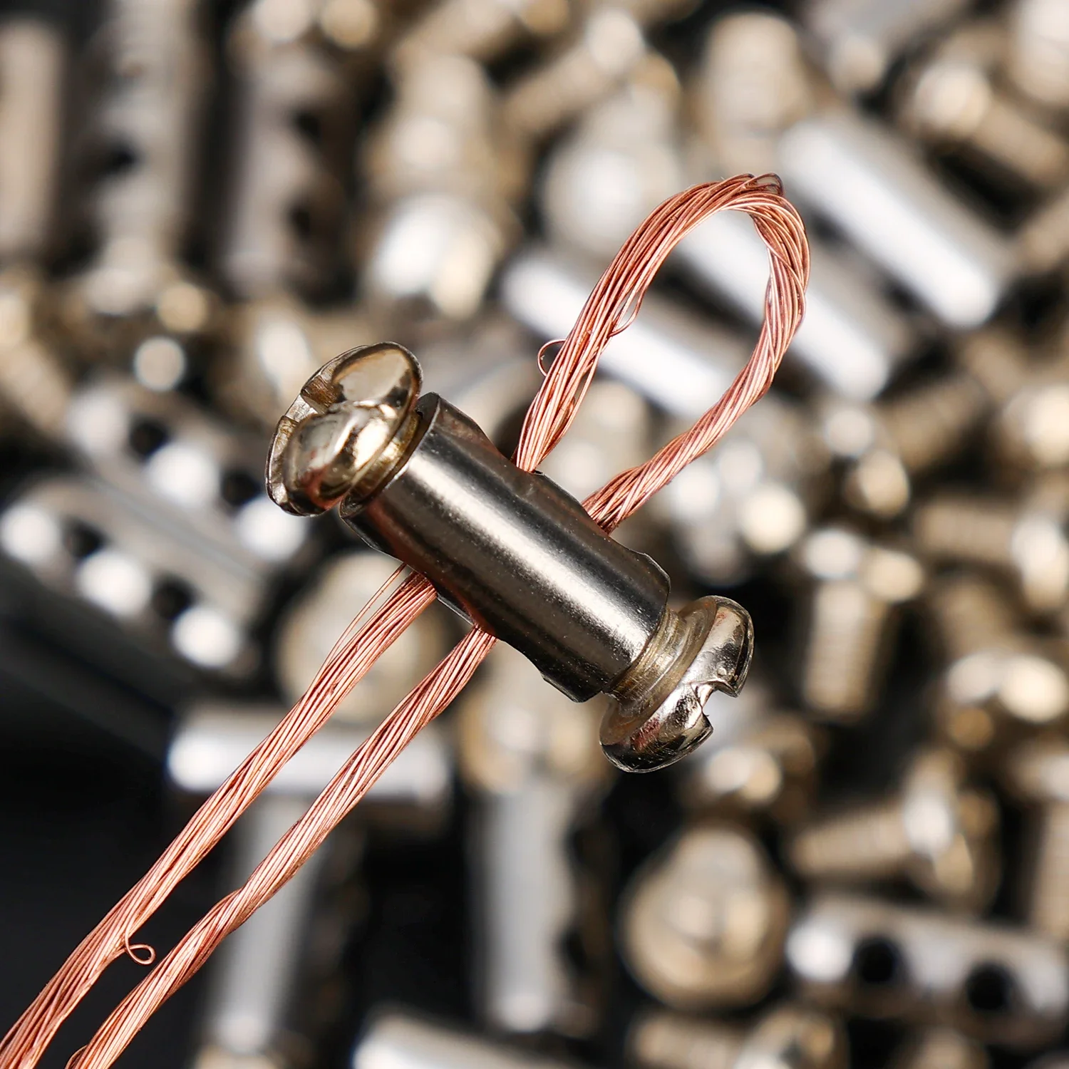 10-100Pcs Adjustable Wire Rope Sling Clip Double Holes Clamps Screws Fixed Hardware Steel Cable Copper Metal Fastening Clips
