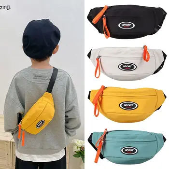 Nueva moda, bolso bonito para el pecho para niños, riñonera cruzada de un hombro, bolso Diagonal de lona, bolso con cremallera para niña y niño, monedero