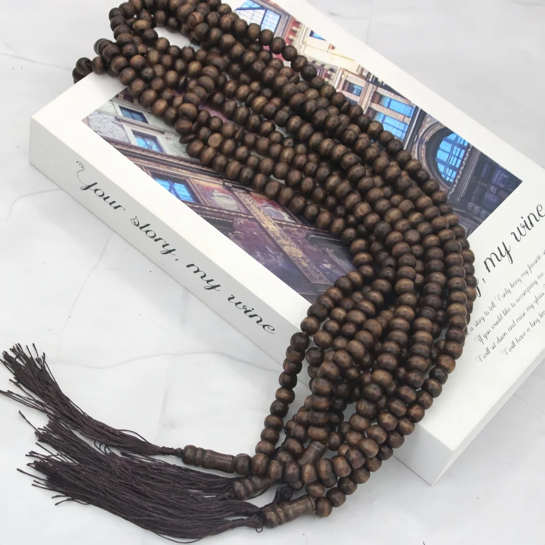 5pcs Sandalwood Tasbih 99 10mm Islamic Prayer Beads Tasbeeh Muslim Rosary Masbaha Tesbih Muslim Mala Worry Beads Prayer Counter
