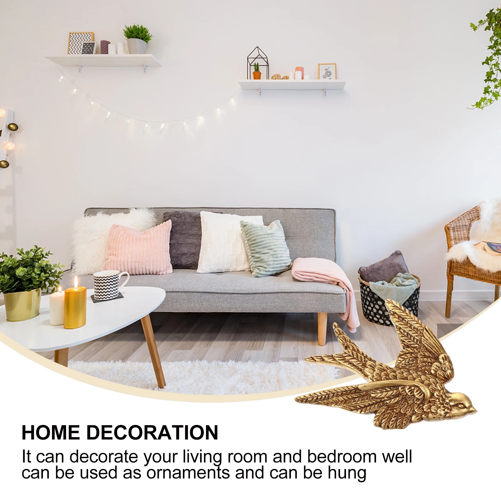 

Wall Hanging Resin Decoration Home Wall Art Bedroom Living Room Garden Decor Swallow Ornament Lightweight