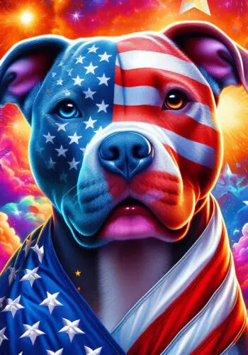 Pit Bull Terrier Red Patriotic I Flag HHM WZZ yyi