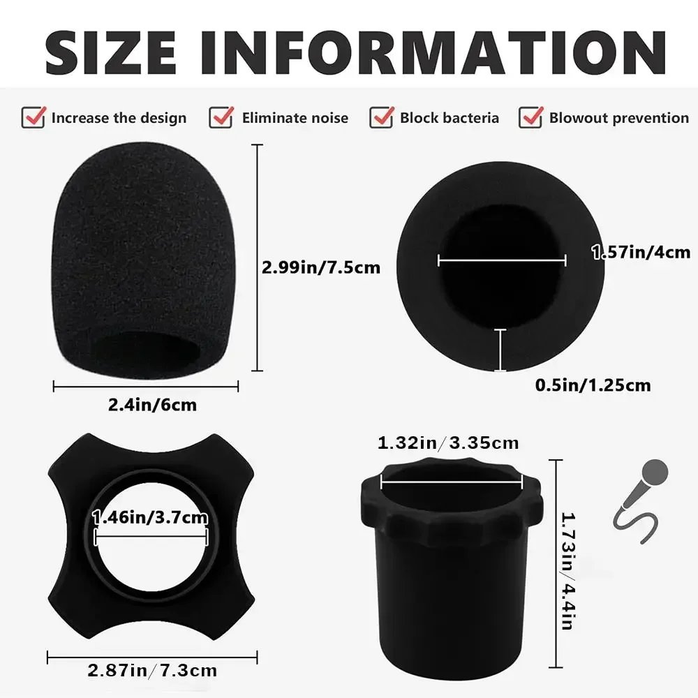 실리콘 마이크 미끄럼 방지 케이스 소프트 쉐이크프루프 마이크 미끄럼 방지 베이스 실리콘 링 유선/무선 마이크