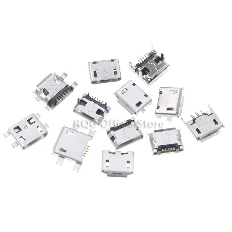 60pcs/lot 5 Pin SMT Socket Connector Micro USB Type B Female Placement 12 Models SMD DIP Socket Connector