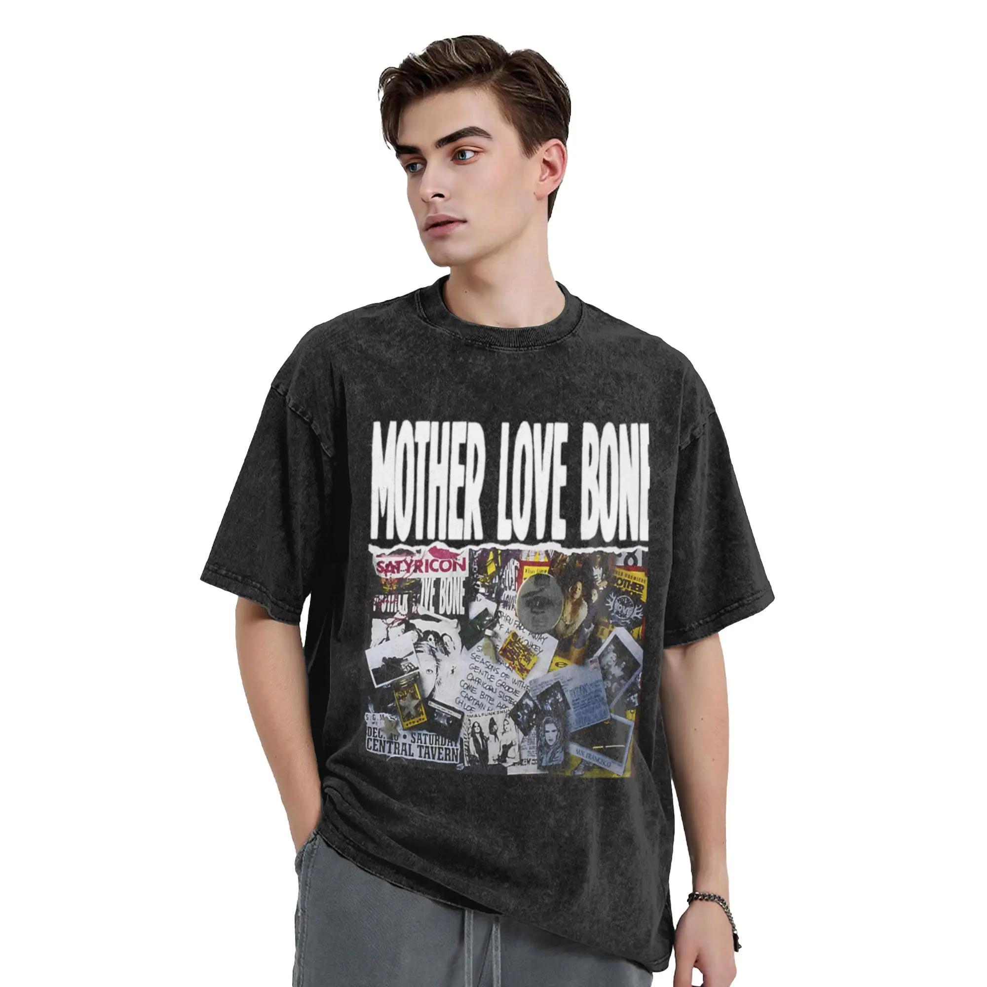 Music Collage With Cassette Unique Stylish A Washed T Shirt Men's Women's Oversized Cotton Tees Tops