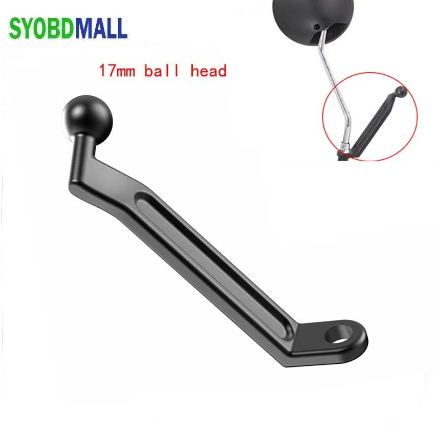 17mm Aluminum Alloy Ball Head Rearview Mirror Bracket Base Support for Motorcycle Electric Car Mobile Phone Bracket Accessories