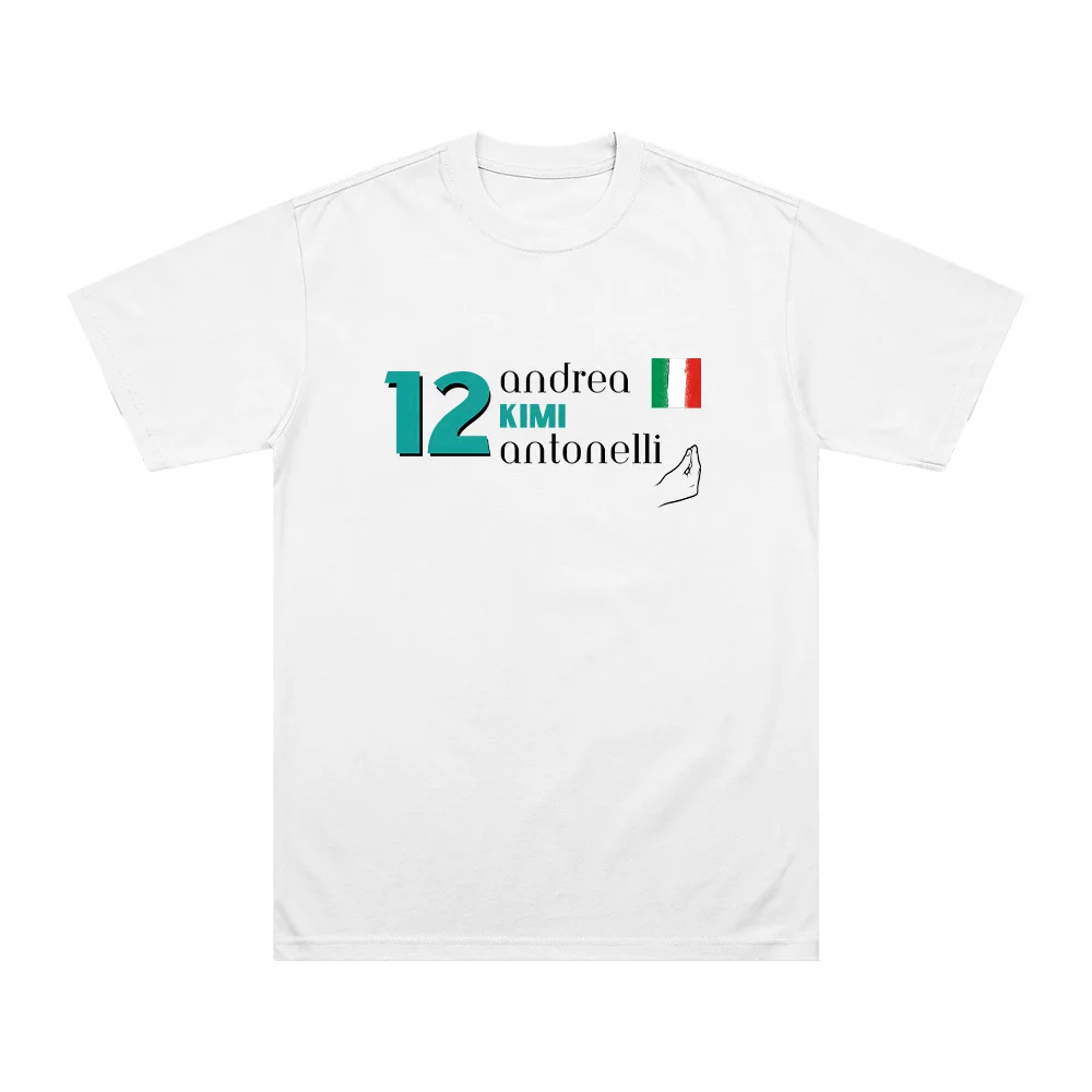 Andrea Kimi Antonelli T Shirts Italian Driver Rookie Unisex Tee Fan Merch Gift High Quality Cotton Clothes Fashion Versatile Top