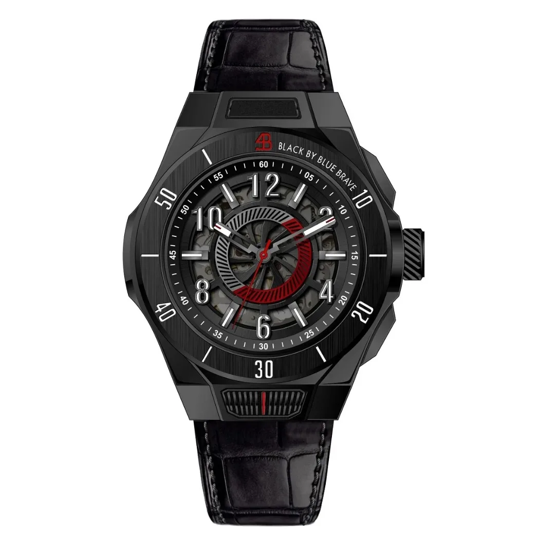 OBLVLO Men Automatic Watch 42MM Black Case Mechanical Wristwatch Luminous 10ATM Waterproof Sapphire Mirror