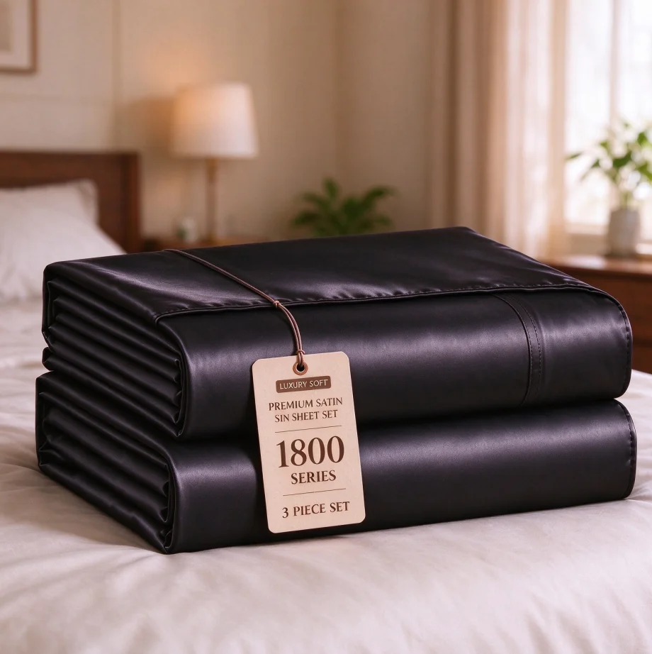 3pc Deep Pocket Satin Fitted Sheet Set, Soft Breathable All Season Bedding, Fits Most Mattresses, Luxury Satin Bed Linens for Master Bedroom & RV Camper