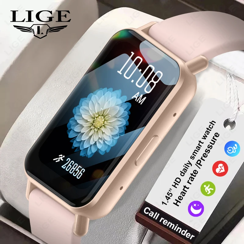 

LIGE Voice Calling Smart Bracelet Women Smartwatch Heart Rate IP68 Sports Fitness Men Smart Watch For Android IOS Ladies Gift