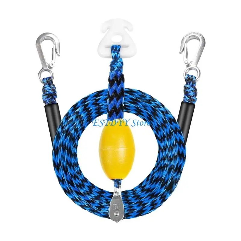 G6DE Long 17Ft Water Sports Towing Rope With Double Hook And Enhances Visibilities