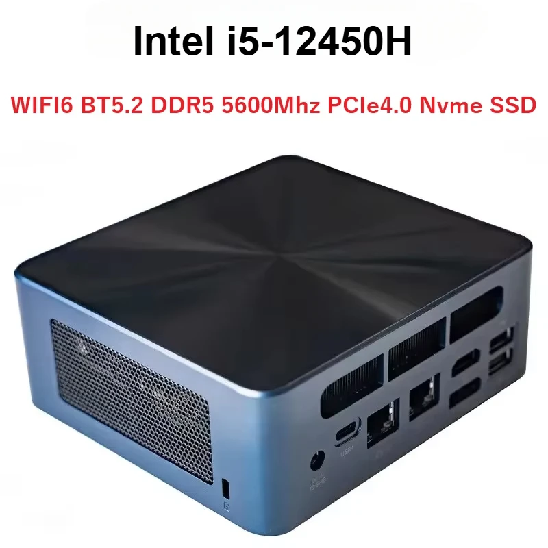 SZBOX S1245 Intel i5-12450H MINI PC Windows 11 Pro DDR5 5600Mhz PCIe4.0 Nvme SSD WIFI6 BT5.2 1000M Lan Desk Gaming Computer