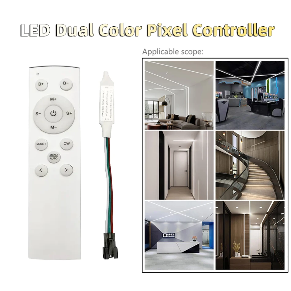 Dual Color LED Horse Race Flow Light Strip DC12V 24V 2132 Pixel RF 12 tasti Controller Wireless per WS2811 freddo caldo naturale bianco