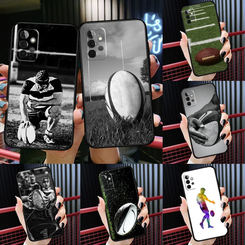 Rugby Ball Case For Samsung Galaxy A54 A34 A24 A14 A73 A53 A33 A23 A13 A52 A32 A22 A12 A51 A71 Cover