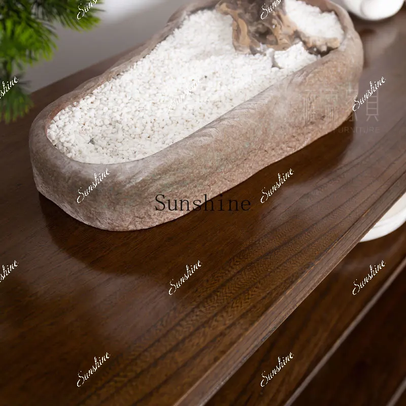 

New Chinese-style Zen entrance Solid wood simple dining side foyer Storage tea room side cabinetP