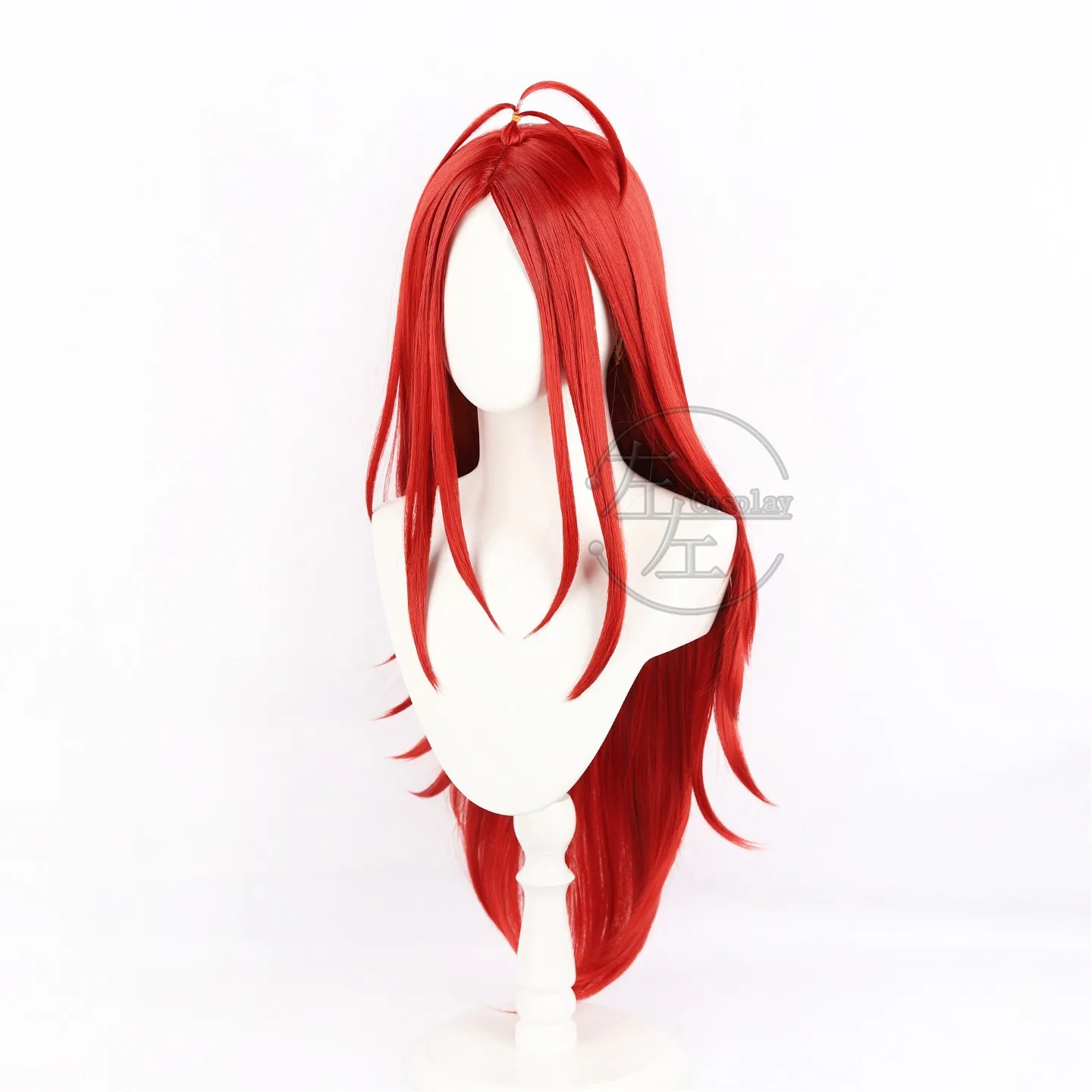 Dante Wigs Cosplay From Anime Game Nu: Carnival Red Long Braid Styled Synthetic Hair With a Chip Ponytail 3