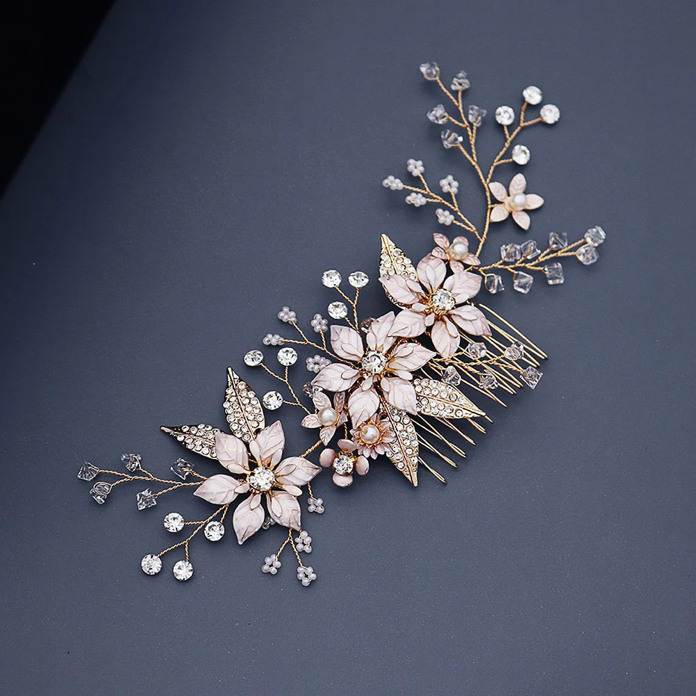 

Pearl Comb Charming Head-wear Exquisite Bridal Female Tuck Beautiful Party Decoration Supply Alloy Hair Crystal