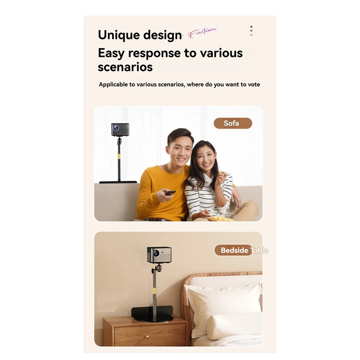 [HUND Store]~Adjustable Projector Stand Multi-Angle Support Bracket for Projectors & ,for Home & Use Tripod Head Black