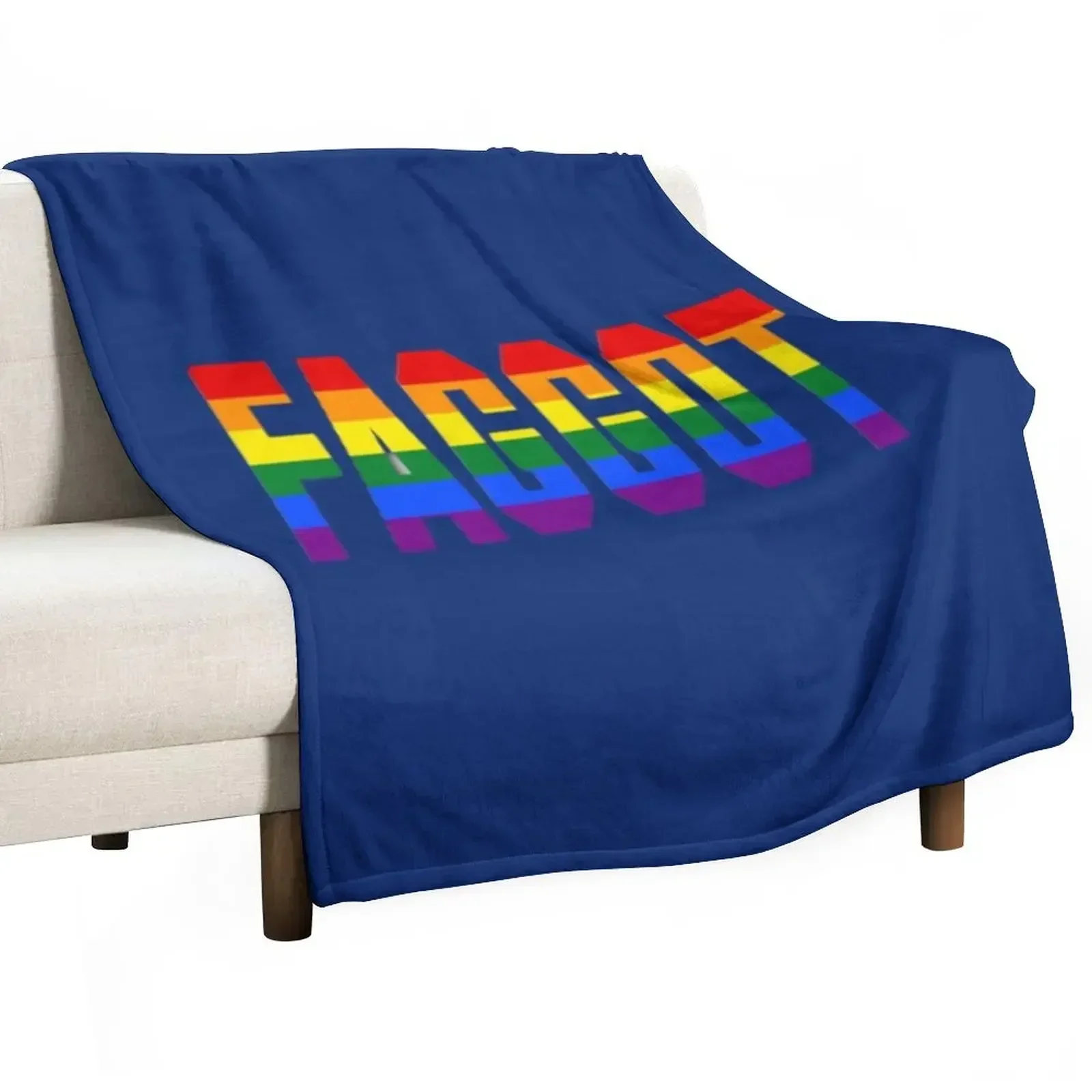 FAGGOT LOVE IS HUMAN Throw Blanket Stylish Decor Blanket Gift for Friends Roommate