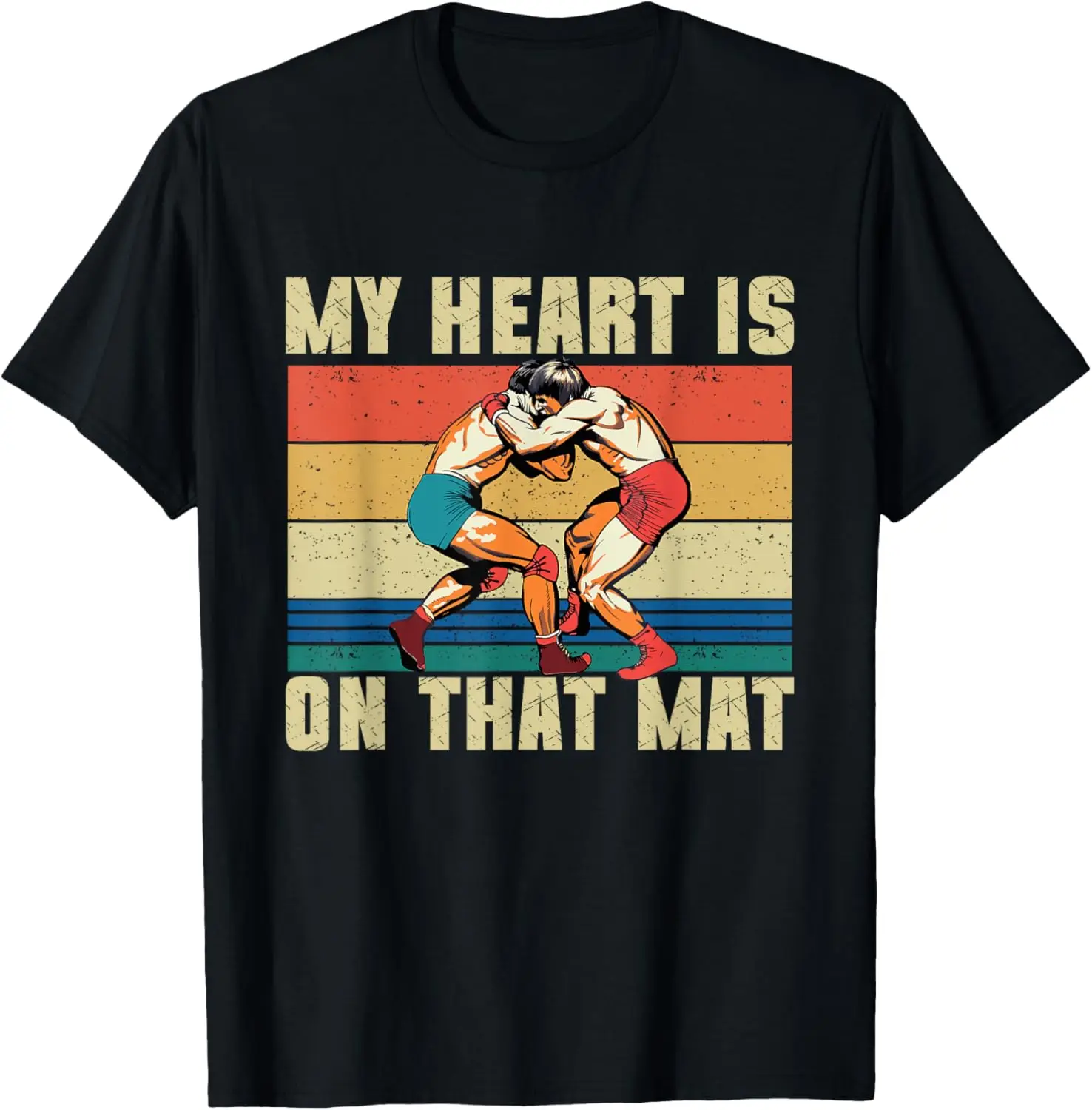 

My Heart Is On That Mat Wrestling Mom T-Shirt