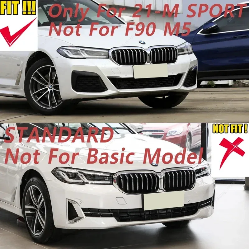 For Bmw G30 G31 Lci M Performance Style Front Bumper Lip Spoiler Splitter Diffuser 5 Series 520i 520d 530i 530d M550i 2021-2023