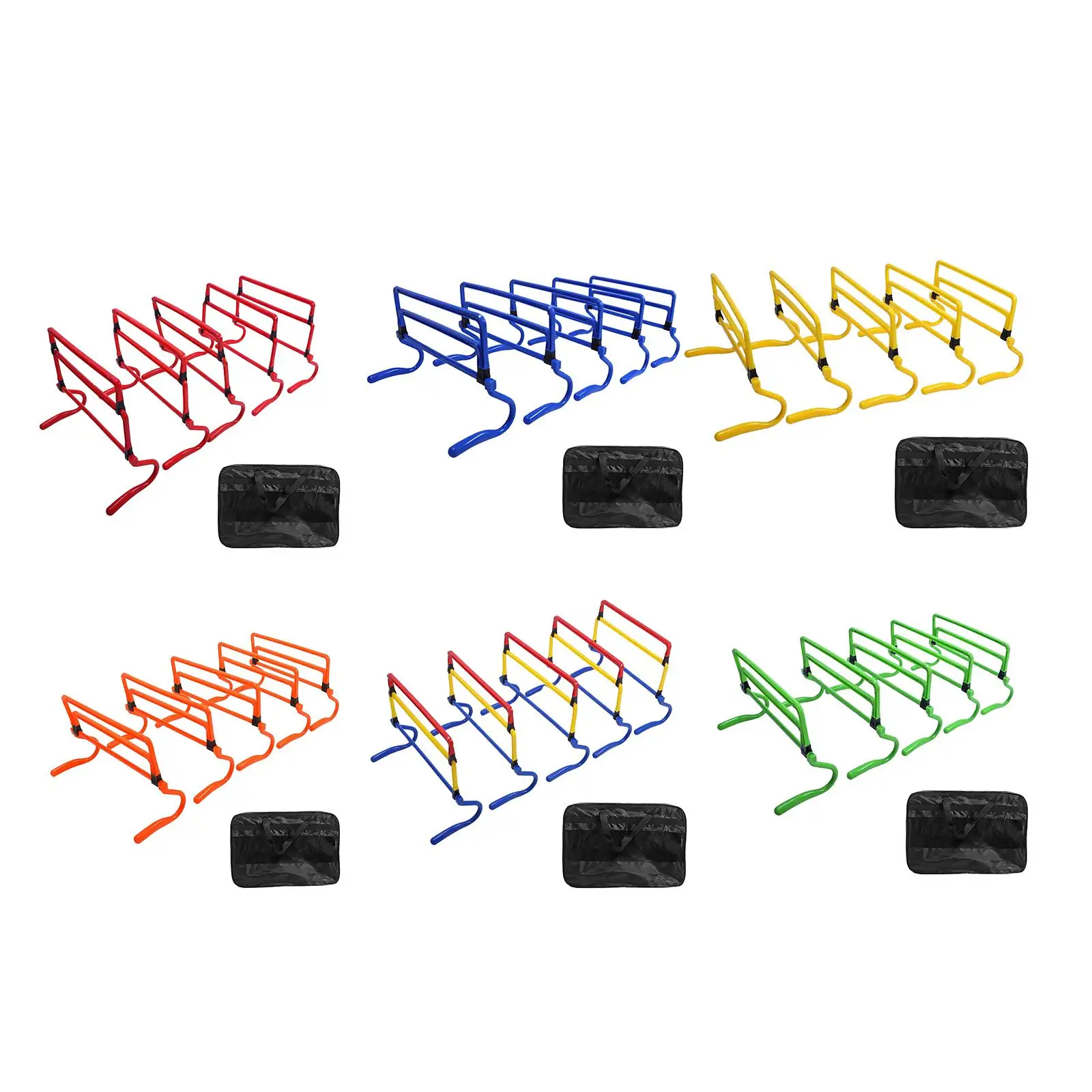 Sports Agility Hurdles Adjustable Height Footwork Training Obstacle Set for Field Athletics