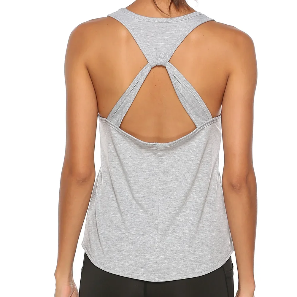 Sleeveless Yoga Vest Sport Singlet Women Athletic Fitness Sport Tank Tops Gym Running Training Yoga Shirts