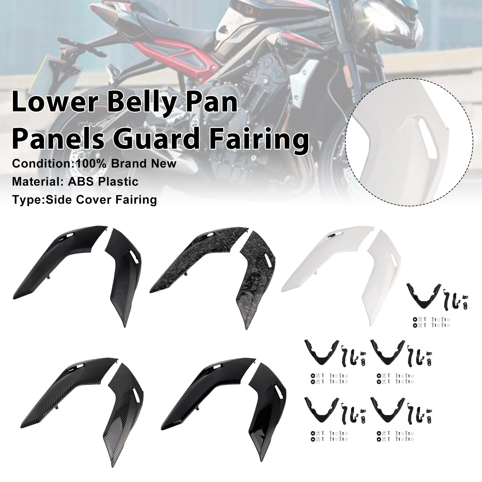 

Topteng Lower Belly Pan Panels Guard Fairing For Street Triple 765 R/RS 2020-2022 2021