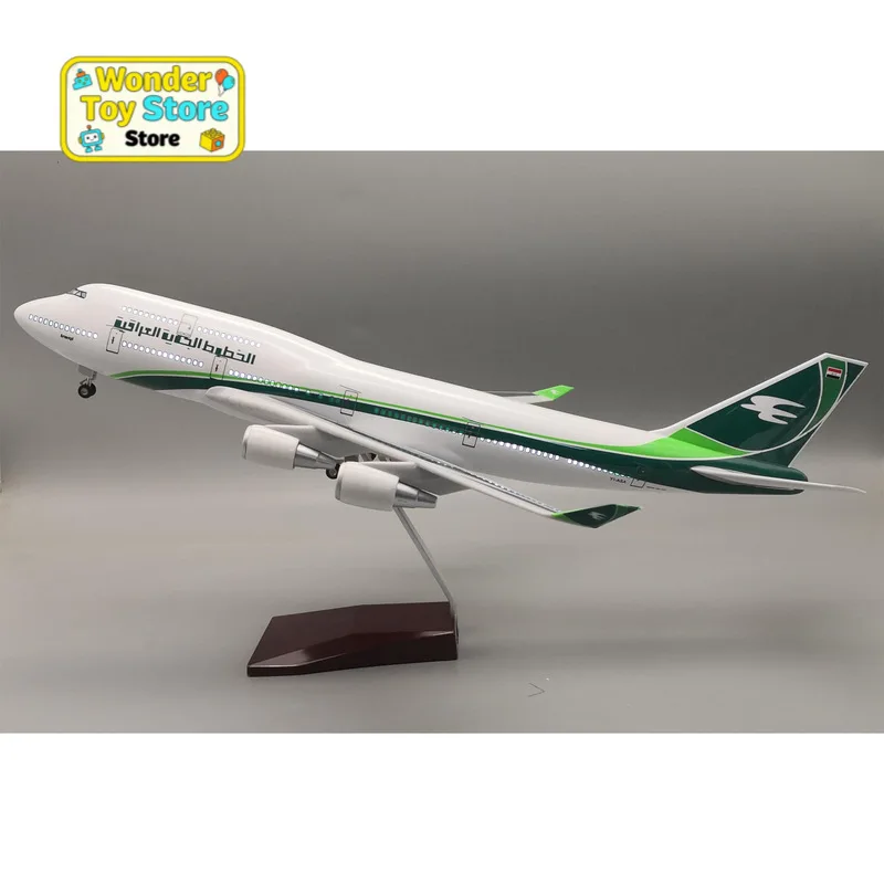 

Модель самолета B747 в масштабе 1:150 со светодиодной подсветкой и вращающимися колесами, статическая демонстрационная модель, авиационный коллекционный декор