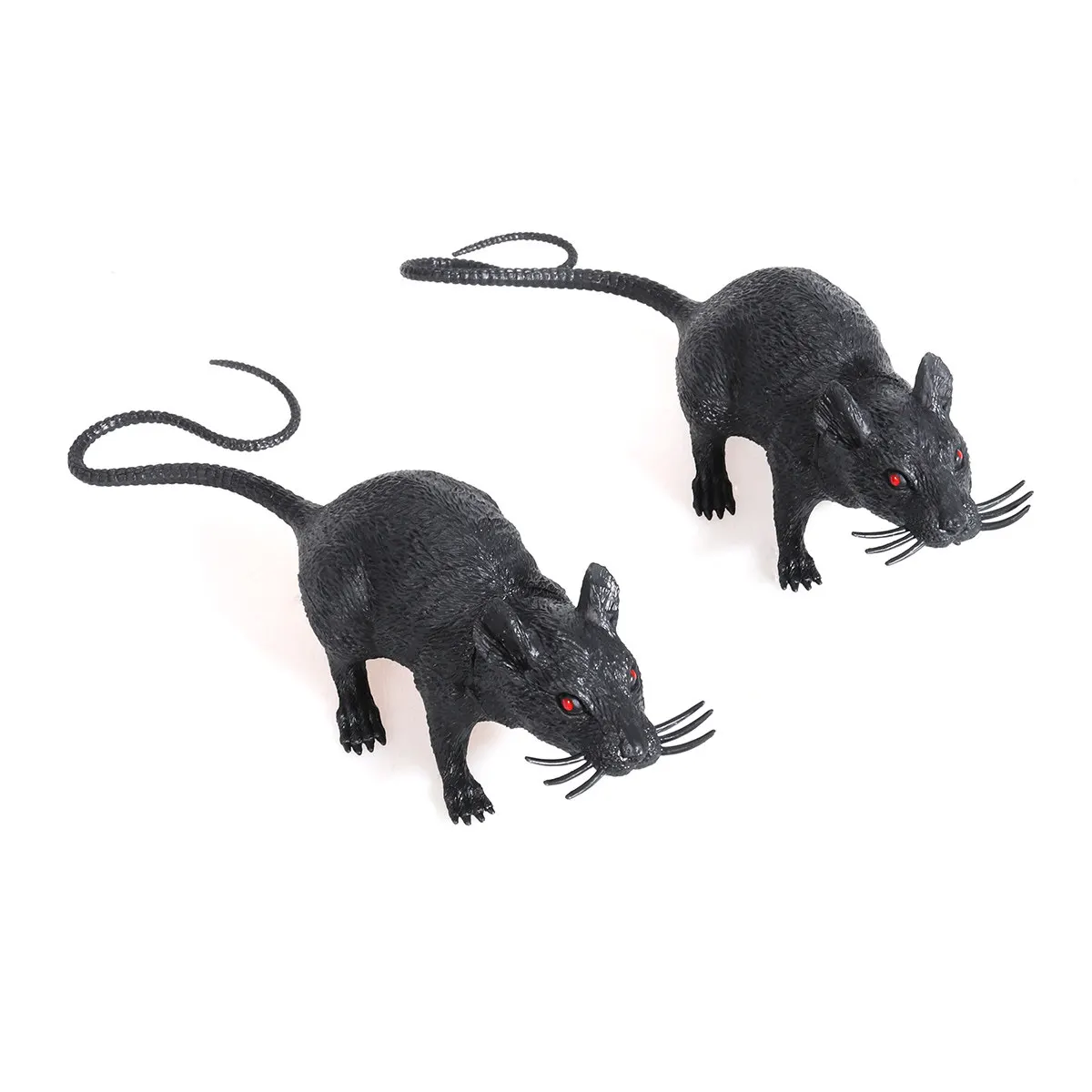 2Pcs Reusable Lifelike Spook Mice Smell Free Halloween Prank Prop Creepy Simulation Mice Costume Party Decor