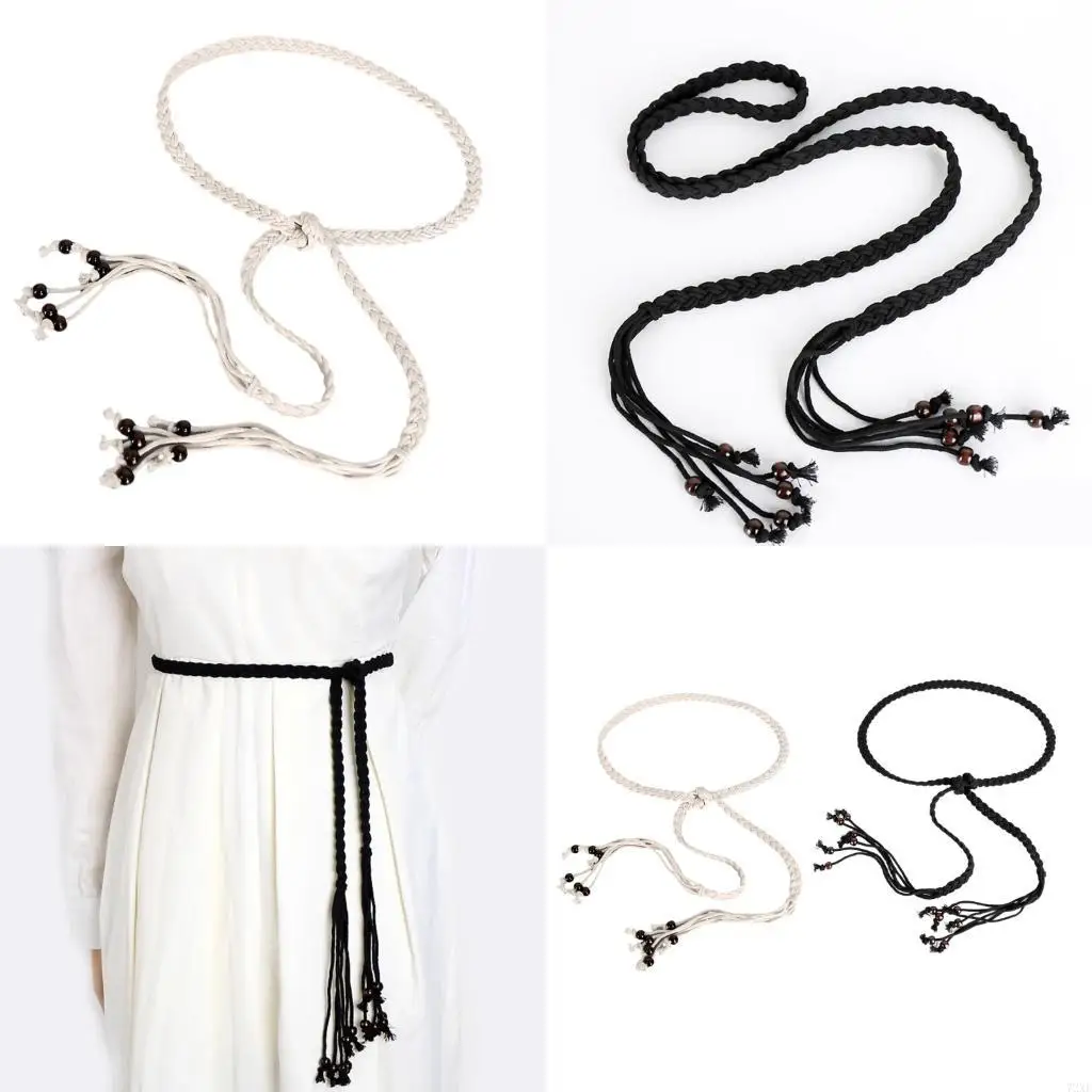 

72xe Bohemian Styles Styles веревочный ремень плетенный дизайн завязки завязки для женщин для женщин ежедневно износо