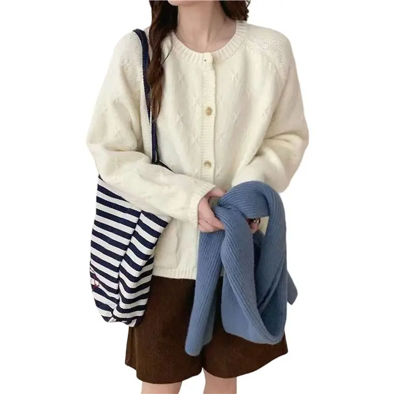 

Women's Long Sleeve Crew Neck Chunky Oversized Button Up Cute Cardigan Fall Trendy Sweaters Clothes