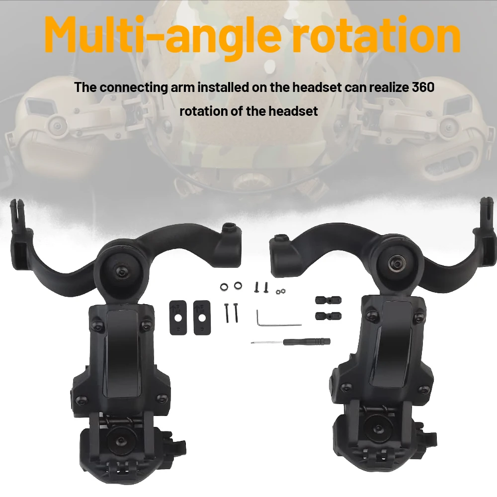 

Крепление для наушников на шлем: комплект для крепления на рейлинги ARC, адаптер для шлемов OPS Core ARC и Team Wendy M-LOK, кронштейны для наушников