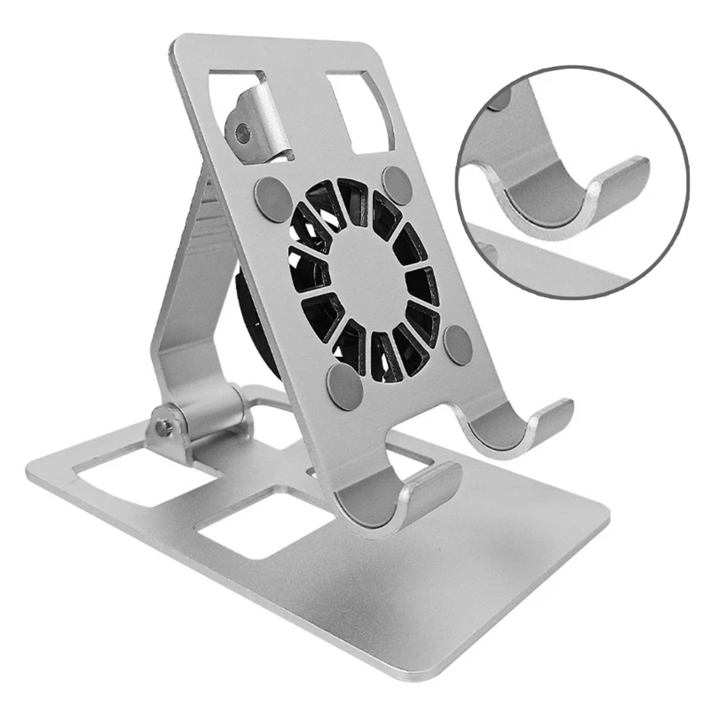 Cellphone Stand with Cooling Fan Desktop Phone Live Streaming Solution with Phone Cooling Fan,Adjustable Foldable