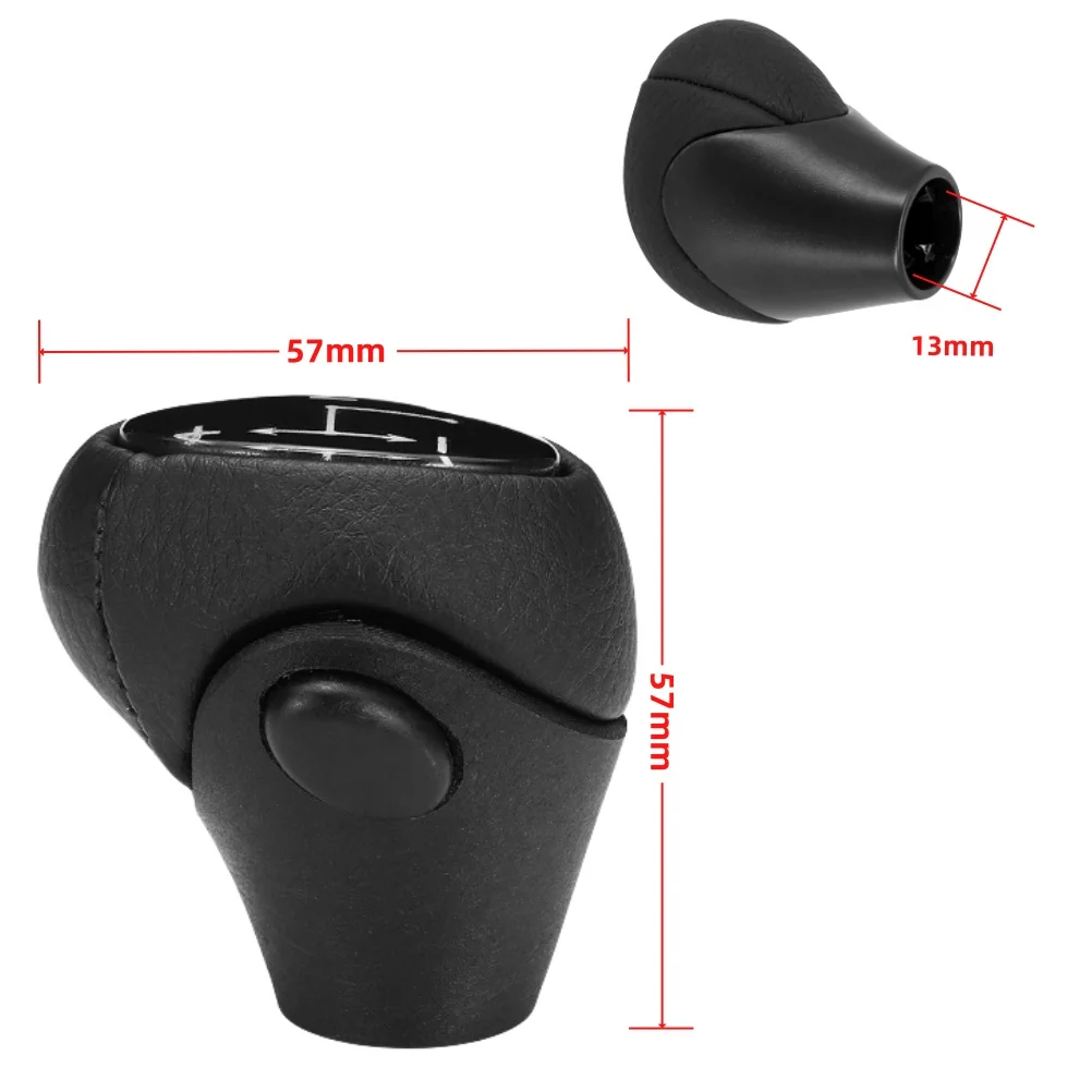 Auto Parts Leather Black Automatic Gear Shift Knob Lever Shifter For Smart Fortwo Cabrio Coupe Roadster 450 451 City-Coupe 450