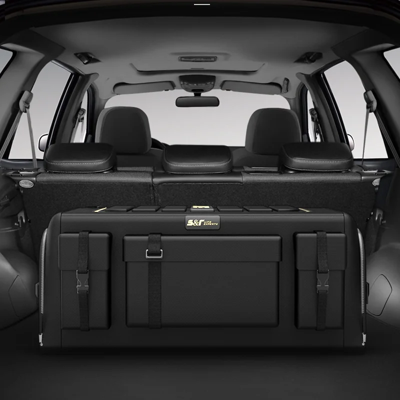 

HY 70L Foldable Black Car Trunk Storage Box Large Capacity Auto Cargo Organizer For Car Interior Rear Boot Vehicle Accessories